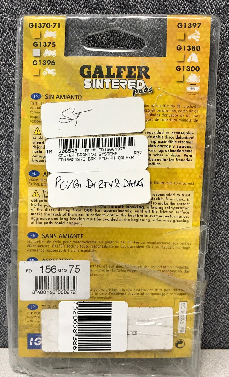 GALFER BRAKING SYSTEMS BRAKE PAD-HH GALFER - FD156G1375 | eBay