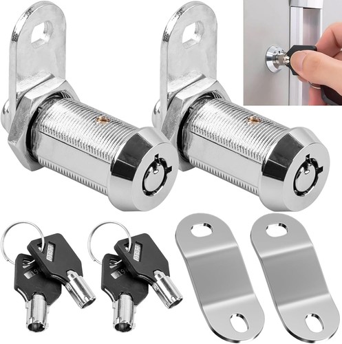 2 Pack RV Cabinet Storage Locks with Keys 1-1/8 Inch Tubular Cam Lock - 第 1/8 張圖片