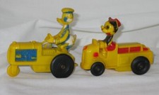 Vintage Walt Disney Productions Mickey  Donald Hard Plastic Friction Toys 1950s