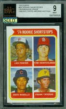 1974 TOPPS LOA # 607 FOSTER - TAVERAS RC PROOF BGS 9 MAC SOLO FINEST $400 CARD *