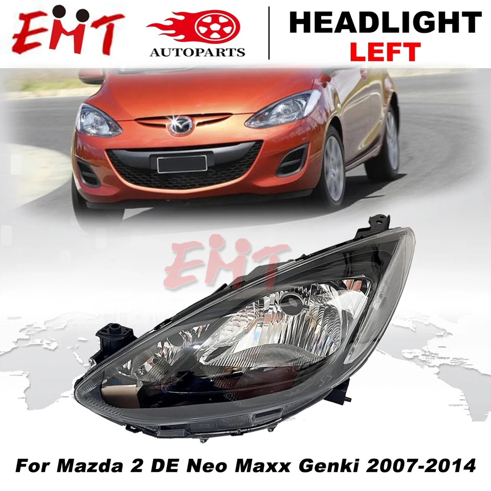 2Pcs Pair Head Light For Mazda 2 DE Neo Maxx Genki 2007~2014 Front Lamps LHS+RHS - image 3 of 4