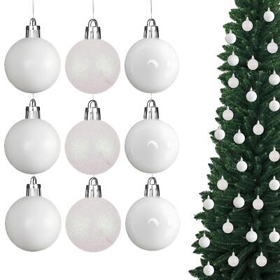 9 Stück Weihnachtskugeln Baumschmuck weiß Kugel Weihnachten festlich Hängedeko 5 cm