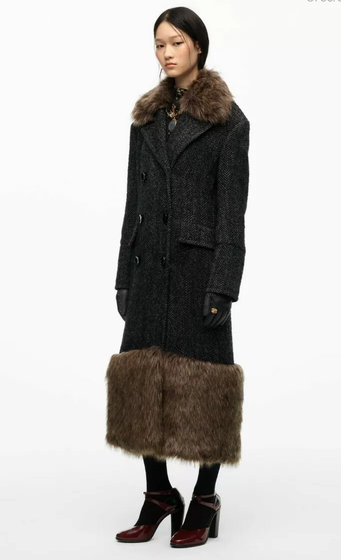 ZARA NWT Faux Fur LIMITED EDITION Combination Coat | eBay