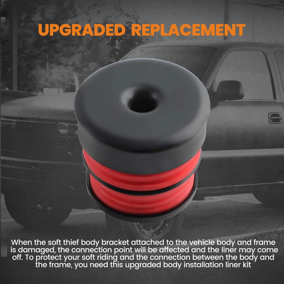 Silicone Body Mount Bushings Kit Fit Ford Super Duty F-250/F-350 Crew Cab 08-16 - Image 3 of 4