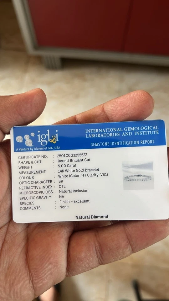 Brazalete de tenis de boda de diamantes naturales de corte redondo de 11,00 quilates de oro blanco de 14 quilates Foto 3 de 4