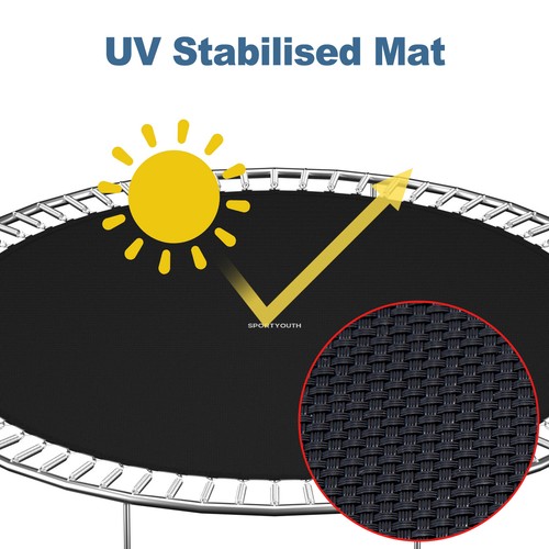 14ft/15ft Trampoline Replacemet Mat with 72/88/96 VRing Fits 6.57