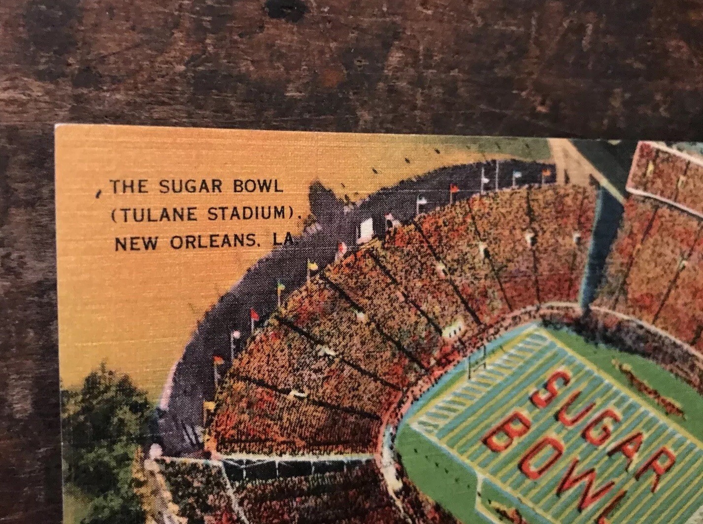 Vtg Postcard 1940s New Orleans Louisiana SUGAR BOWL Tulane Stadium