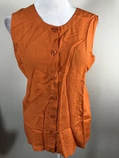 The Natural Feeling Womens Button Up Vest Size Medium  Orange