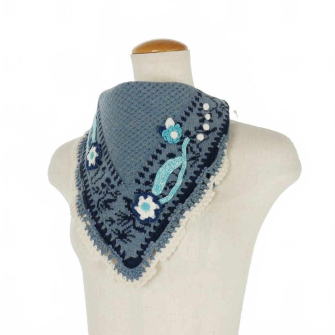 Mame Kurogouchi 22AW Floral Motif Handmade Knitted Scarf 1 Mame Kurogouchi 22AW Floral Motif Handmade Knitted Scarf 1