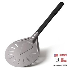 Pizza Turning Peel 7 Inch Round Aluminum Perforated 7" Perforated Pizza Peel-1