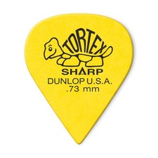 Dunlop 412R73 Tortex Sharp Yellow Guitar Picks 73Mm 72 Pack Usa Made