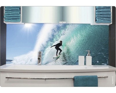 mySPOTTI Badrückwand aqua Surfing USA 140x45 cm