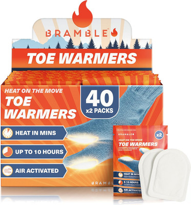 80 Adhesive Toe Warmers for Feet (40 Pairs) | Long-Lasting Foot Warmers with up 