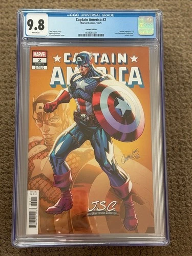 Captain America (Volume 11) #2 CGC 9.8 J Scott Campbell variant free shipping