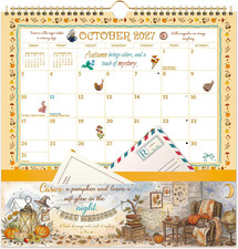 2027 Wall Calendar - 2027 Calendar with Pockets, 12 Unique Pastoral Designs