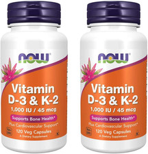 Vitamin D-3  K-2, 120 Vegetable Capsule 2 Pack 
