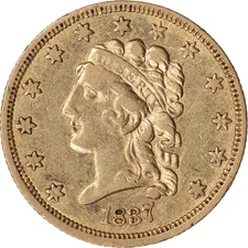 1837 $2.5 Classic Head Gold ~ VF Details