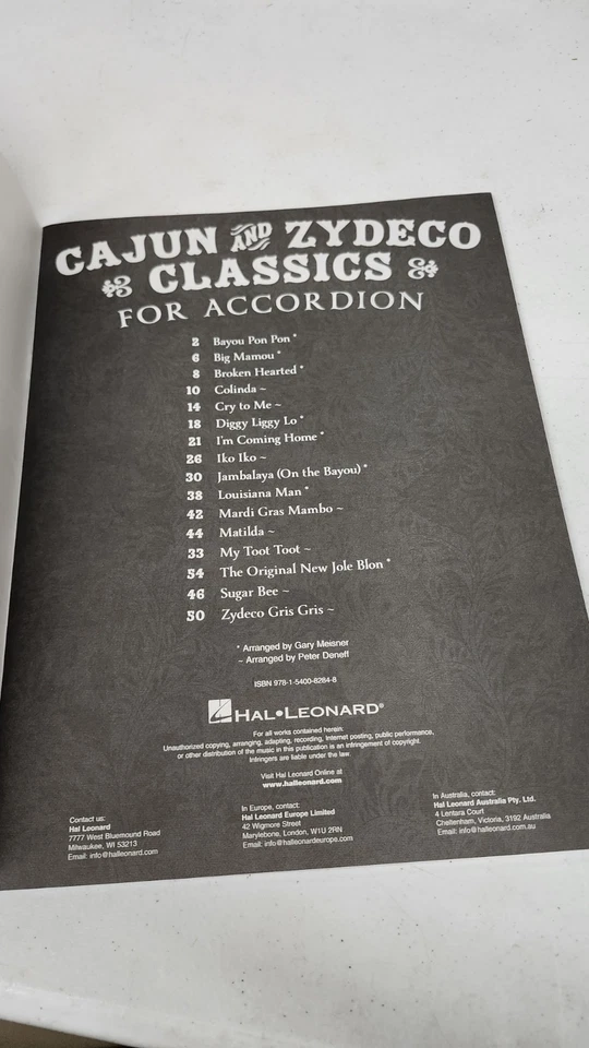 Cajun and Zydeco Classics for Accordion Hal Leonard - Image 3 of 3