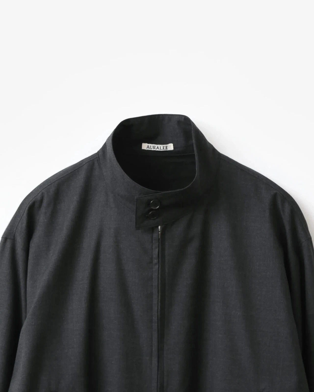 Auralee Ultra Fine Tropical Wool Zip Blouson Charcoal 5 NWT Harrington SS26 image 21