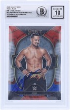 Angel Garza WWE Signed 2023 Panini Select Red & Blue #90 BAS Fanatics 10 Card