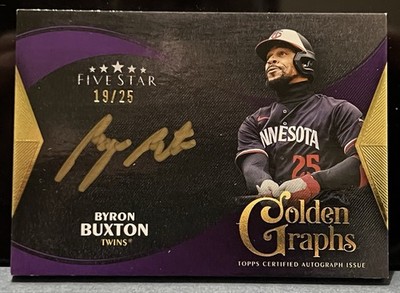 2024 Topps Five Star Byron Buxton On Card Auto Golden Graphs Purple #19/25 Twins