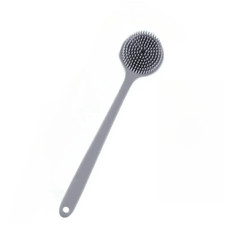 Long Handle Silicone Body Scrubber Shower Brush Back Exfoliating Bath Tool