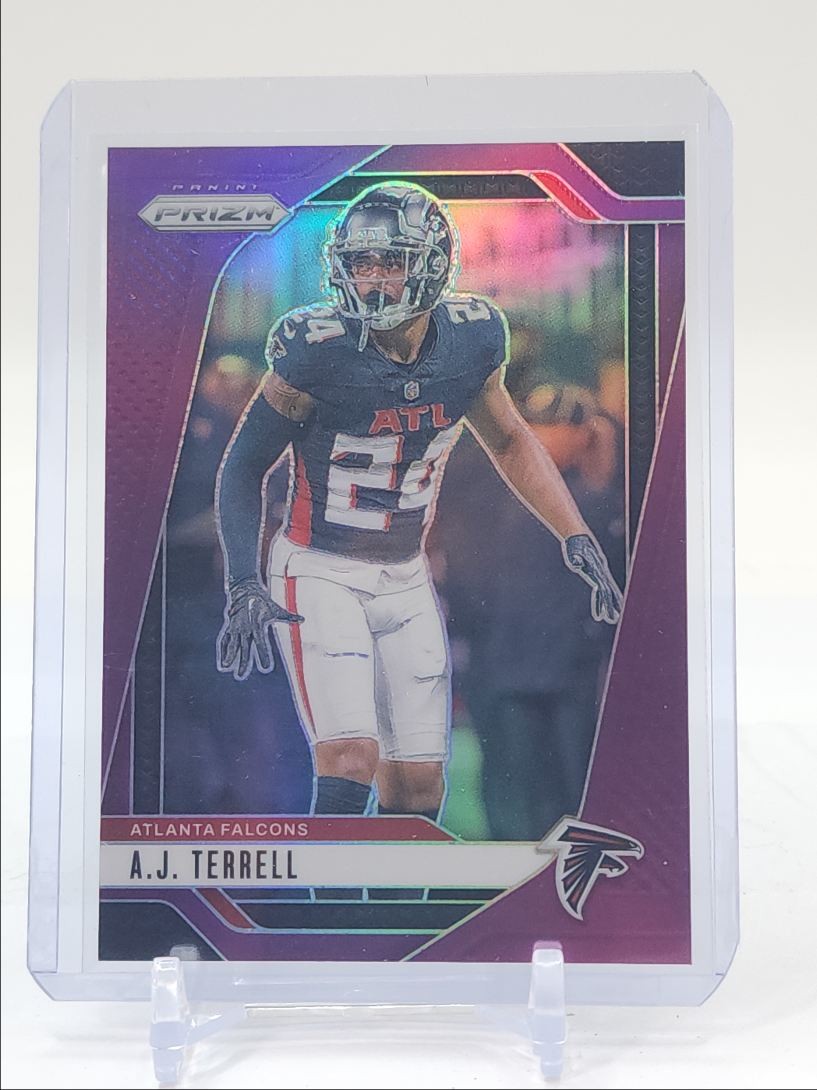 A.J. TERRELL 2024 PANINI PRIZM FOOTBALL PURPLE FALCONS #15 /125 Q4193