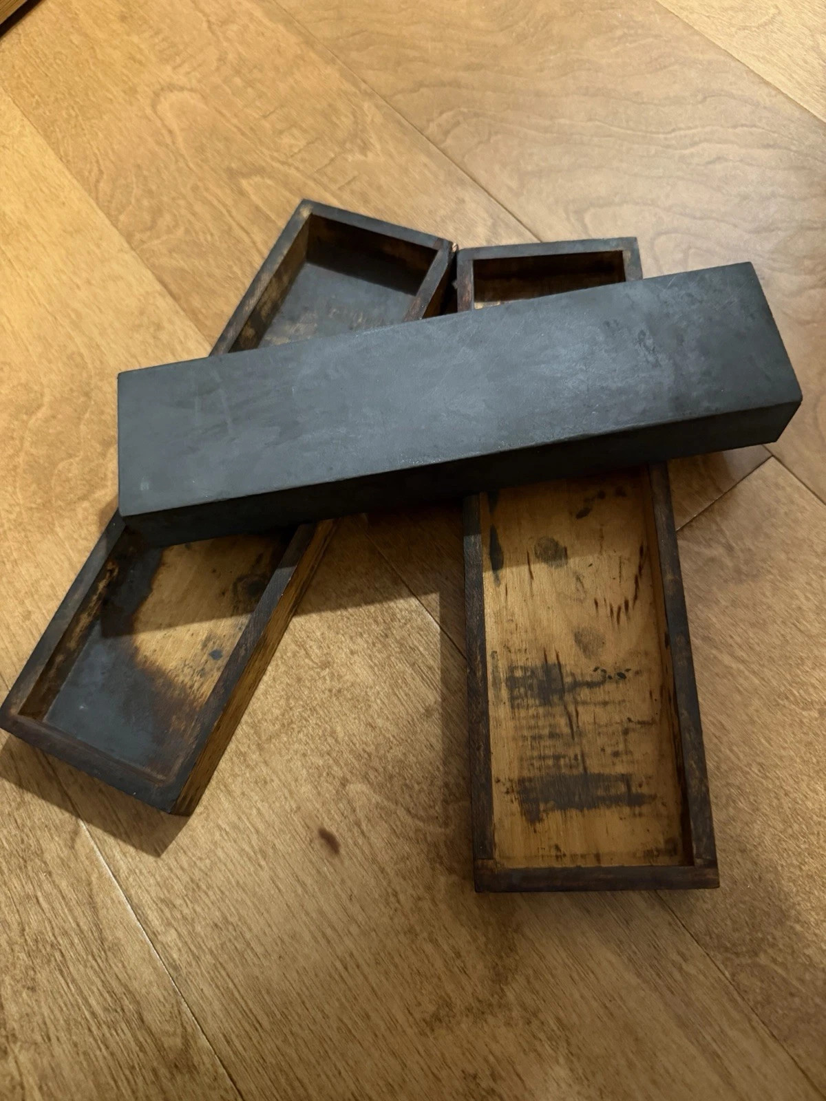 Vintage Bay State Combination Sharpening Stone – Fine / Medium Grit – Wooden Box