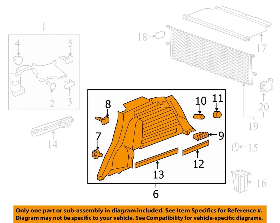 ПОДХОДИТ 2012 CHEVROLET CAPTIVA SPORT ПАНЕЛИ ASM QTR LWR RR TR JE 22864701 - НОВЫЙ OEM - Изображение 2 из 3