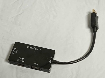 Cabledeconn Multi Function Displayport Dp to HDMI/DVI/VGA Male to Female 3 In 1