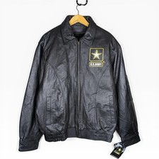U.S. Army Officially Licensed Leather Jacket JWM Black New with tags Mens Large
