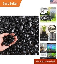 Black Pebbles for Plants 3lb Bulk Bag 0.5"- 1" Aquarium Gravel Decorative Pol...