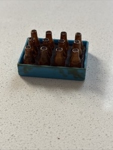 Blue Case with Brown Bottles Buddy L Japan Blue Case 1 1/2 x 1 1/16 Inches
