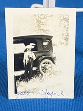 Boy by Maxwell Car Antique 1920's Photo Lt#8