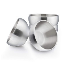 Heavy 18/8 304 Stainless Steel Bowls Double Walled , 12 oz Kids Toddlers Feedin