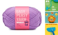Woobles Easy Peasy Yarn for Beginners - Crochet  Knitting Yarn - Medium 4