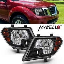 Black Housiing Headlight Replacement Front Signal Lamp For 09-21 Nissan Frontier
