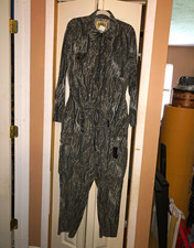 Ideal Gray/Black/White Camo Twill Cotton Coveralls Jumpsuit XL Made in USA