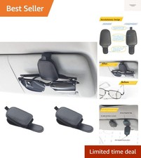 Sunglass Holder for Car, Magnetic Leather Sunglasses Holder and Ticket Card C...
