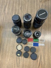 Mixed Lot Of 6 Camera Lenses Minolta Super Dejur Soligor Sears JC Penny Untested