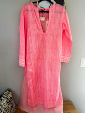 Sapphire Women  s Pink Printed Cotton Woven Kurta/Kurti Style Size L