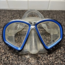 Aqua Lung Sport Scuba Diving Swimming Mask Goggles Excellent Condition Blue