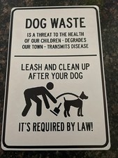 Leash And Clean Up After Your Dog, Dog Waste Sign, 8" x 11.75", Aluminum