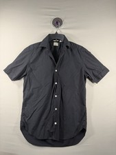 Culturata White Polka Dot Print S/S Tailor Fit Shirt Black Sz Small 15/38