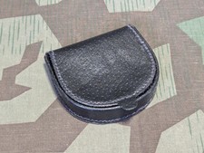 Vintage 1930s 1940s German Deadstock Leather Wallet Horseshoe Black Coin Purse