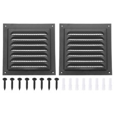 2pcs 6"x6" Stainless Steel Gable Vent Exterior Wall Outlet Vent Cover Black