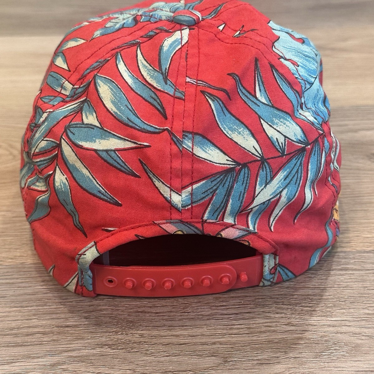Vintage Jose Cuervo Tequila Snapback Hat Tropical Floral Embroidered Red EUC View 4
