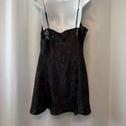 Vtg Victorias Secret Chemise Large Black Lace Gold Label Lace 90's babydoll