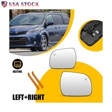 1-2X Mirror Glass Heated Driver Passenger Side LH RH For Toyota Sienna 2011-2019