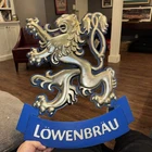 Vintage Lowenbrau Beer Sign Display 21"x17"